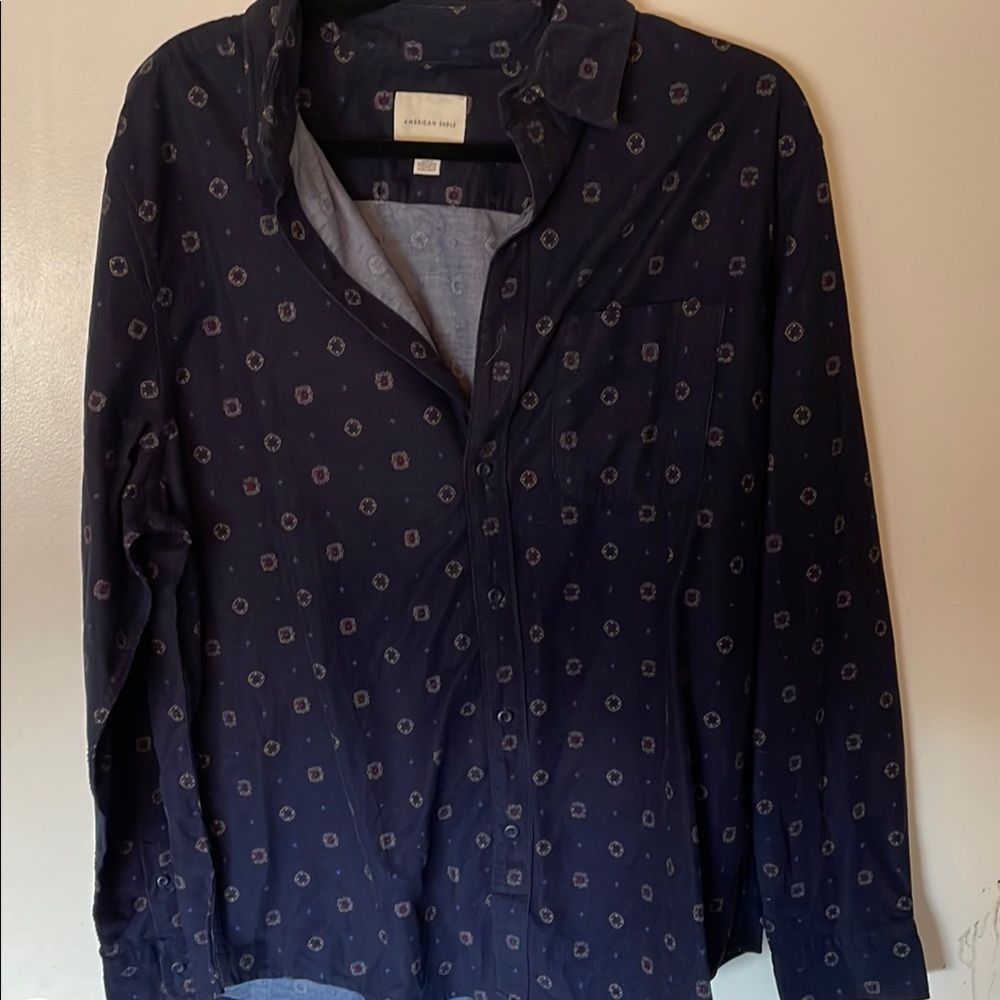 Men's Navy Corduroy Navy Shirt - Large American Eagle NWT